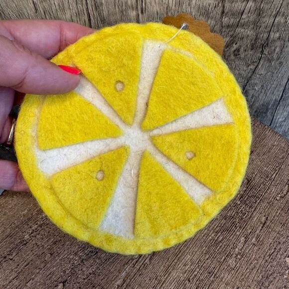 Felt Lemon Coaster Mug Rug Home Decor Gift for Boho NEW FAST SHIP - Picture 3 of 4
